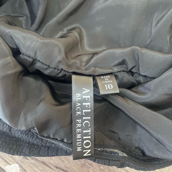 Affliction Women's silk‎ Dress BAILEY TULIP Dress Black Premium size 10 - Picture 5 of 8